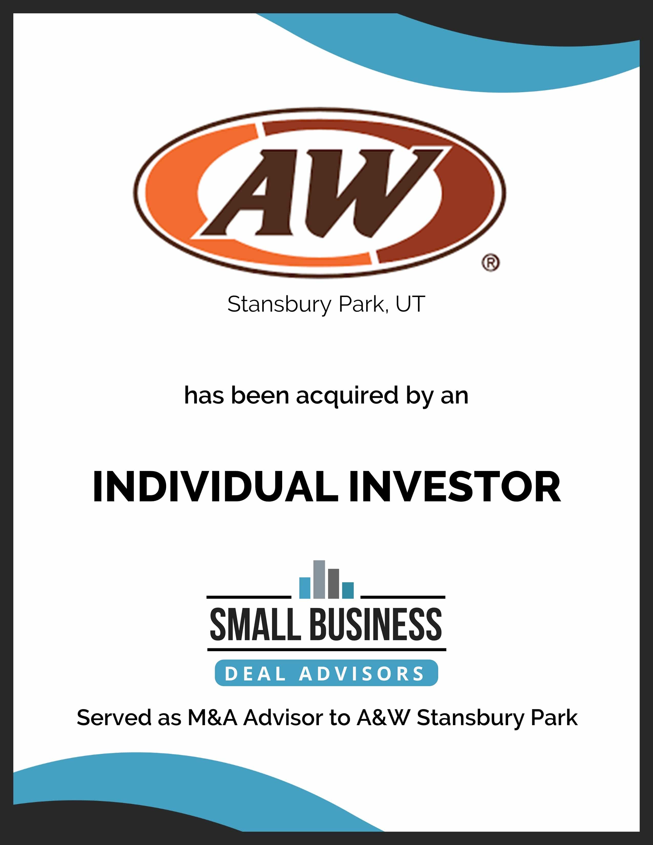 A&W Stansbury Park Sold to an Individual Investor