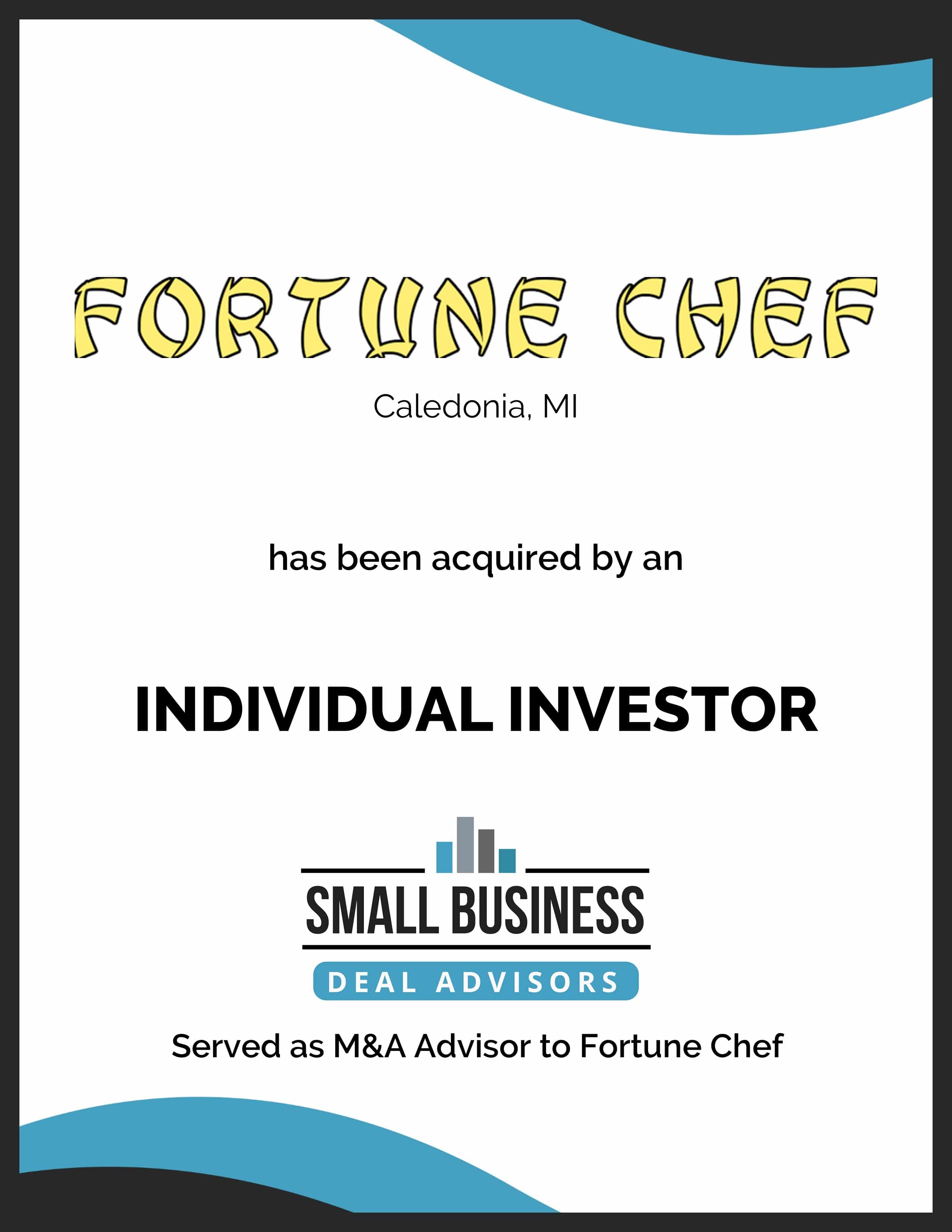 Fortune Chef Sold to an Individual Investor