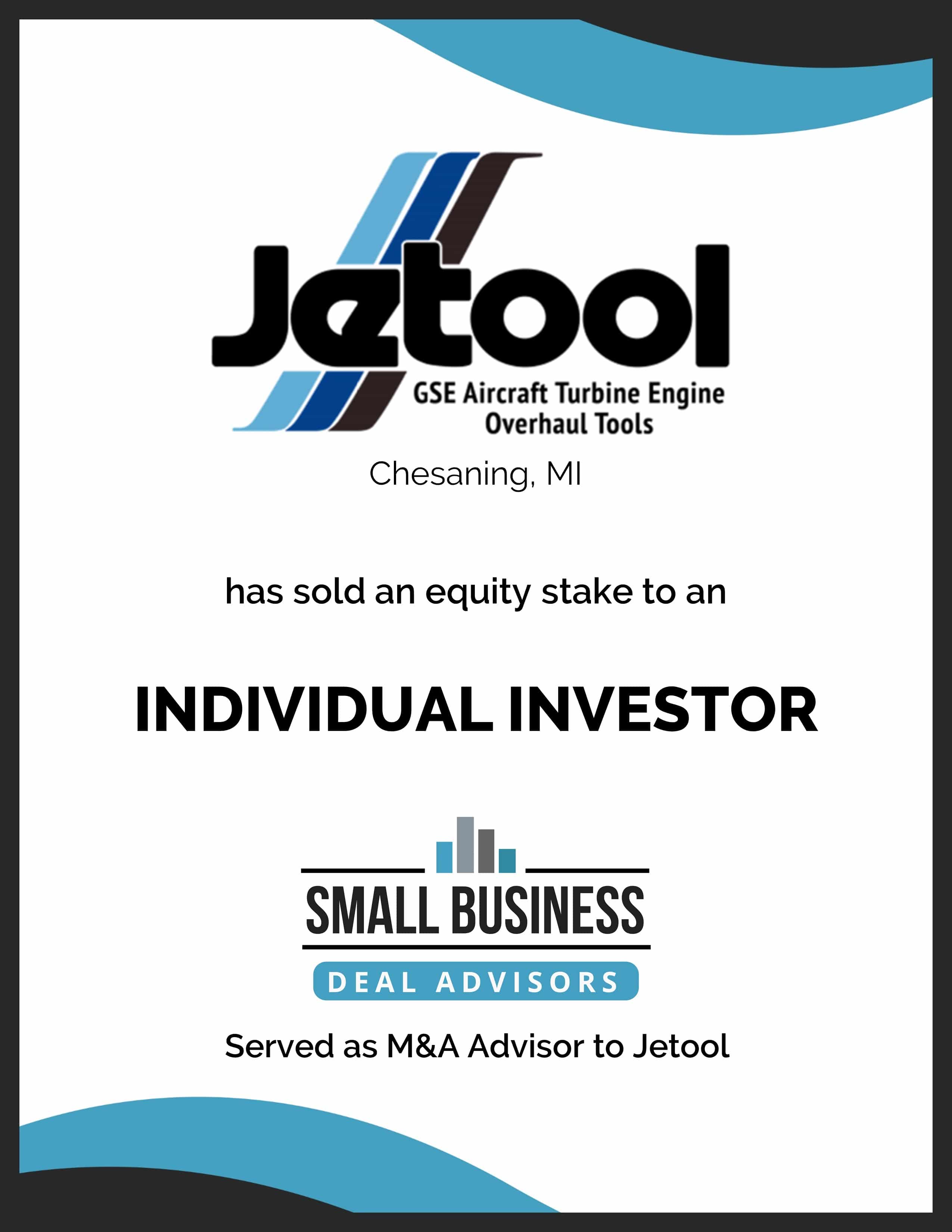 Jetool has sold an equity stake to an individual investor