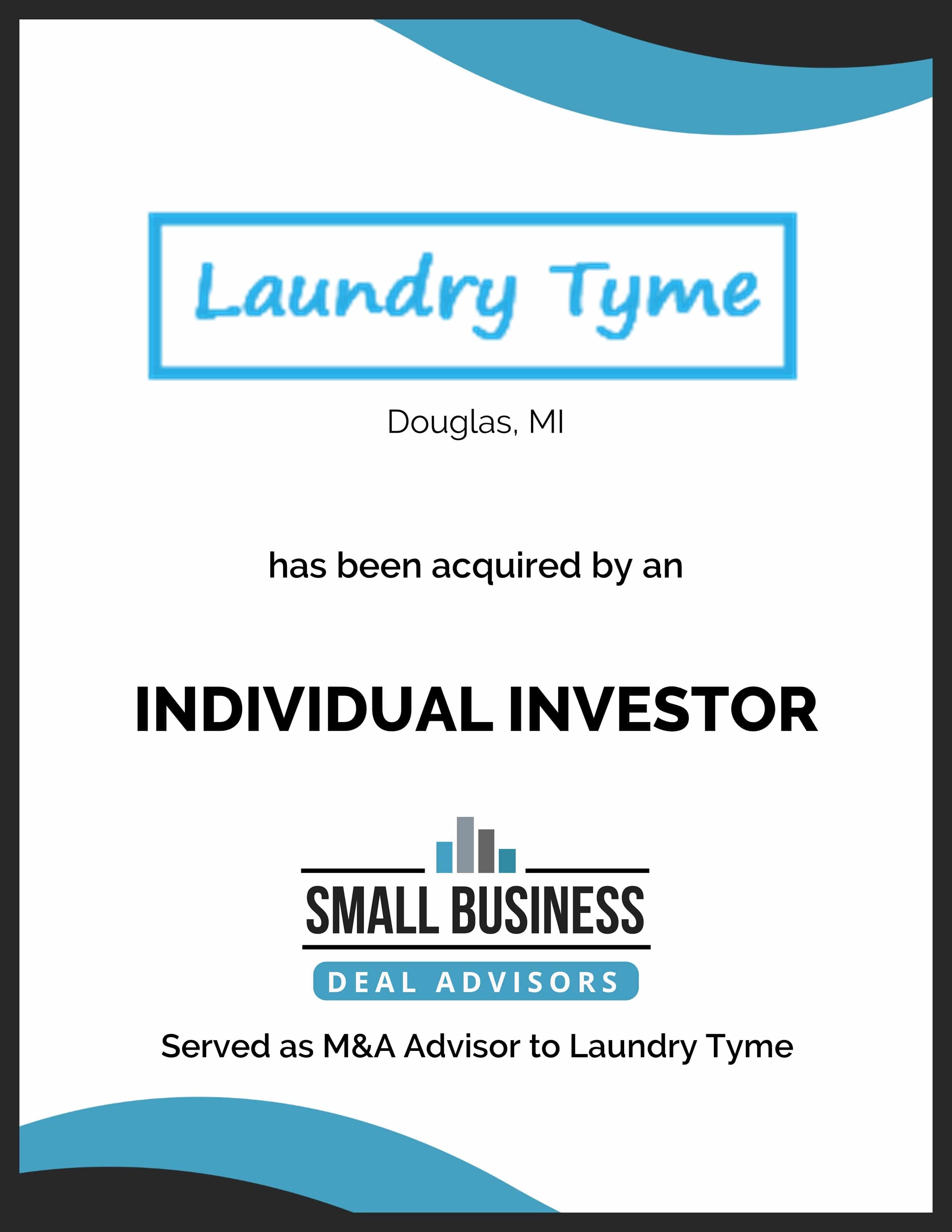 Laundry Tyme Sold to an Individual Investor