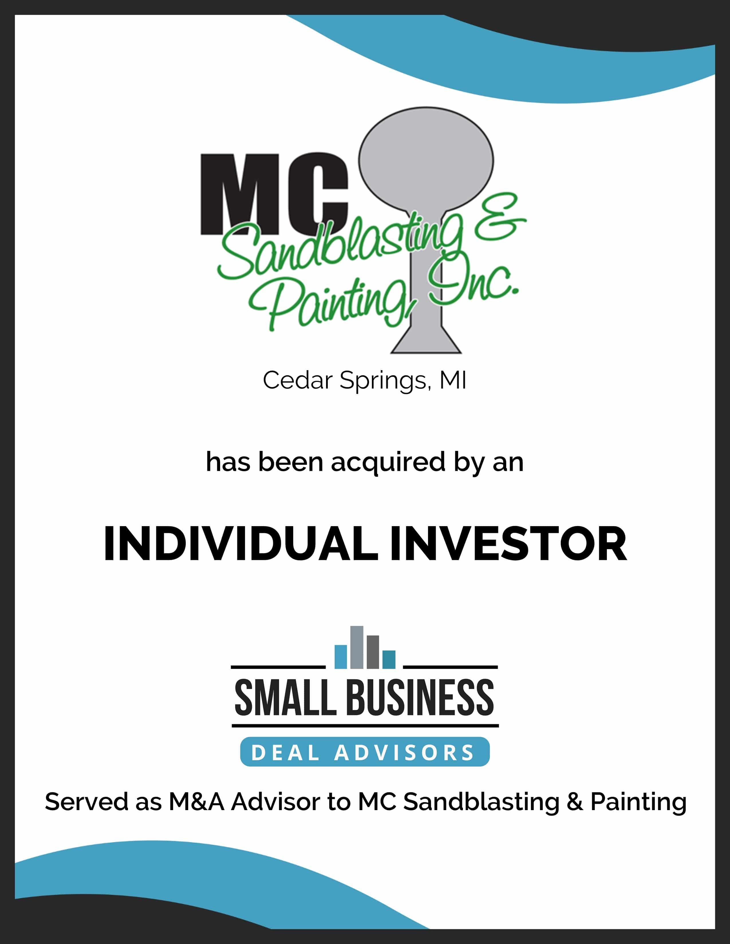 MC Sandblasting & Painting Sold to an Individual Investor